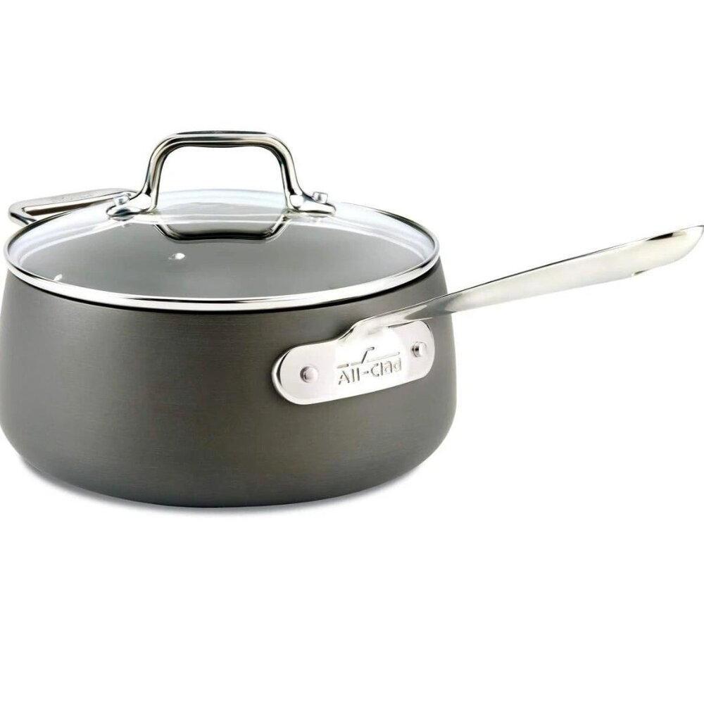 All-clad HA1 Hard Anodized Nonstick Cookware 3.5Qt Sauce Pan with Lid